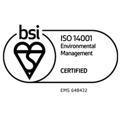 BSI 14001 logo with cert number